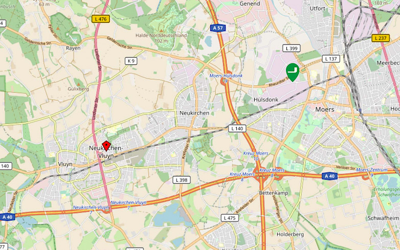 Karte von Neukirchen-Vluyn